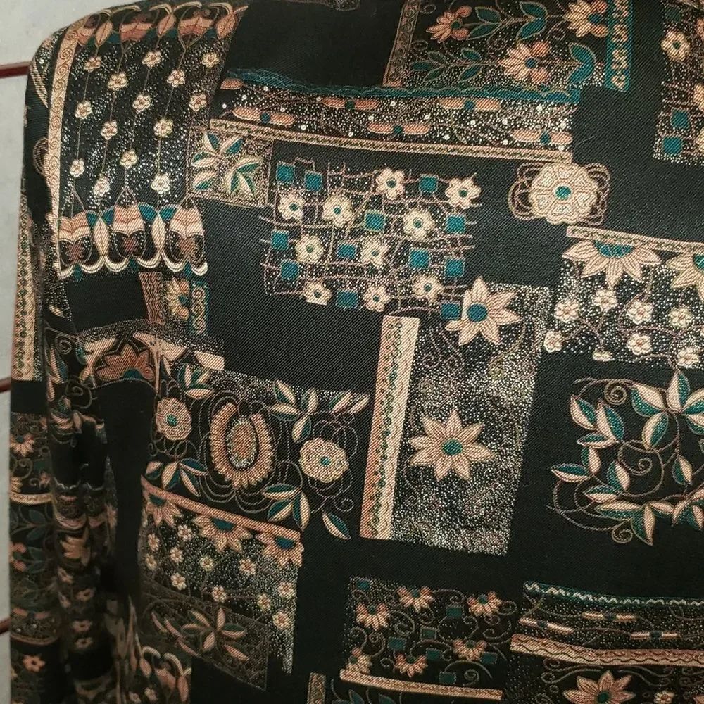 VNTG Kensington Square Brown & Turquoise Blazer - Picture 6 of 11